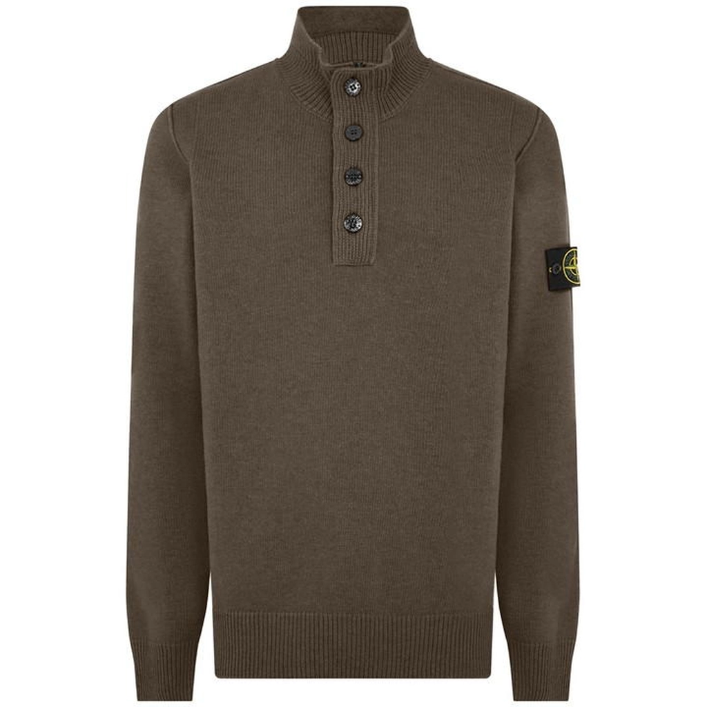 Stone Island Stone quarter Btn Jumper Sn44 - Brown